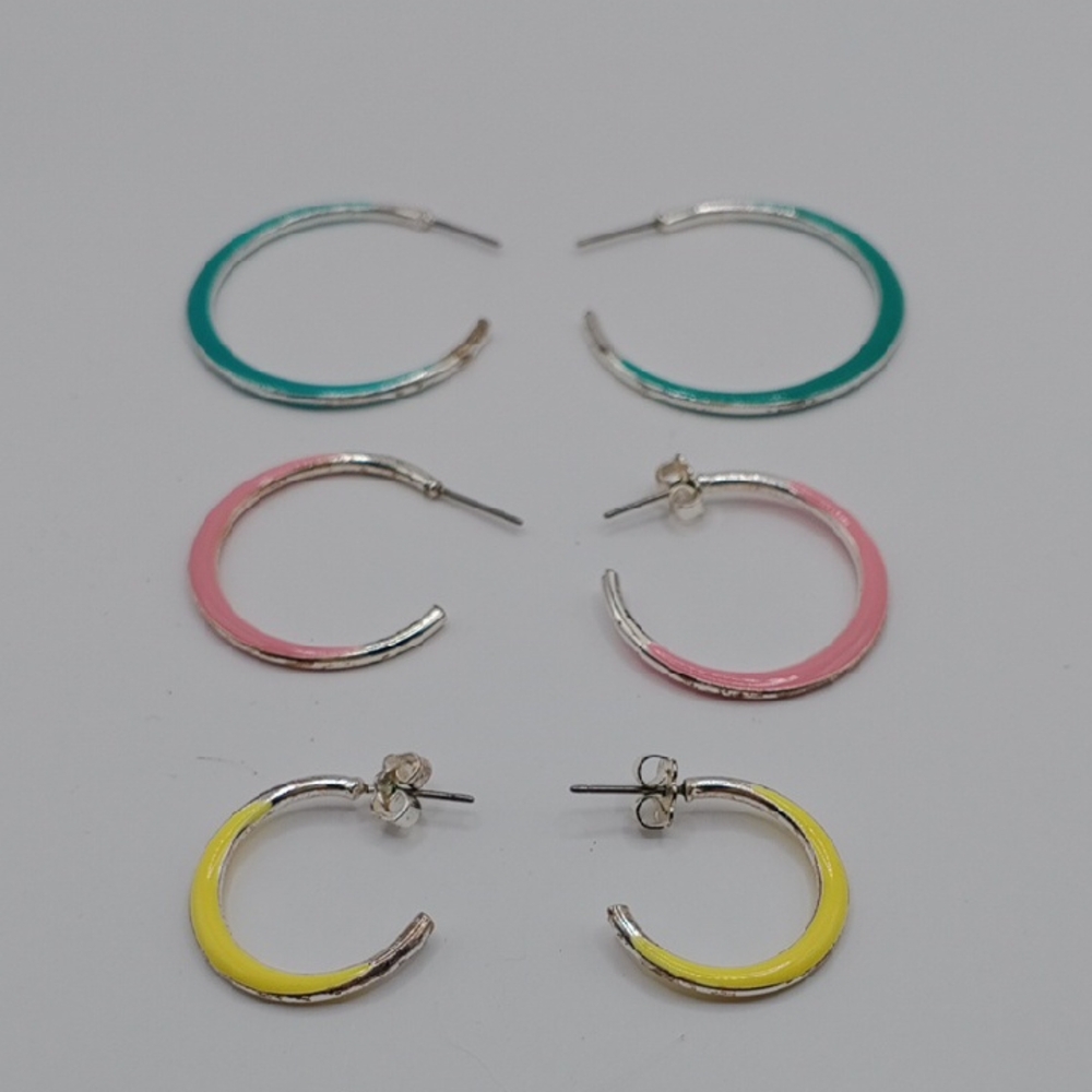 Vintage Avon Colorful Hoop Earrings Set